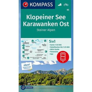 Carte de randonnée Kompass 65 Klopeiner See Karawanken Ost 1:50 000
