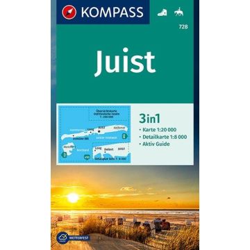 Wanderkarte Kompass 728 Insel Juist 1:20 000