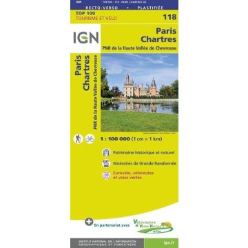 Carte topographique IGN 118 Paris Chartres 1:100 000