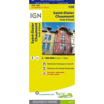 Topographische Karte IGN 120 Saint-Dizier Chaumont 1:100 000