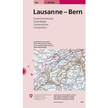 104 Lausanne - Bern 1:100 000 / Swisstopo