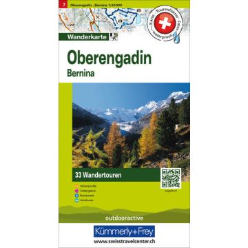 Carte de randonnée Oberengadin 1:50 000 / Hallwag 7