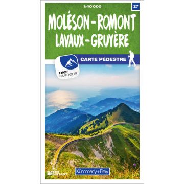 Carte pédestre 27 Moléson Romont Lavaux Gruyère 1:40 000 / Kümmerly & Frey