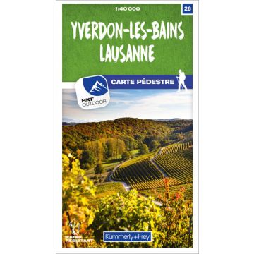 Carte pédestre 26 Yverdon-les-Bains Lausanne 1:40 000 / Kümmerly + Frey