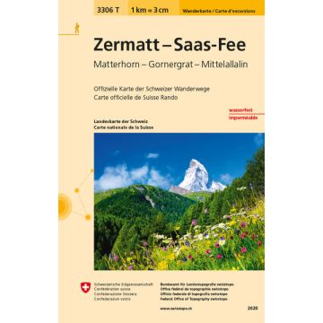 3306 T Zermatt-Saas-Fee Wanderkarte 1:33 333 