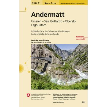 3314 T Andermatt Wanderkarte 1:33 333 