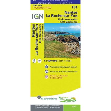 Carte topographique IGN 131 Nantes La Roche-sur-Yon 1:100 000