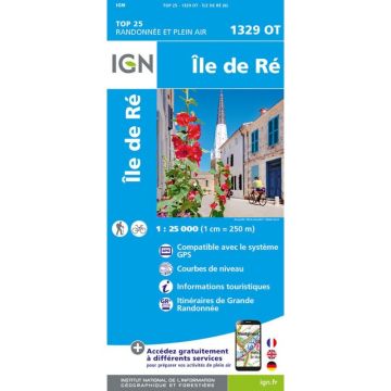 Topographische Karte IGN 1329 OT Ile de Ré  1:25 000