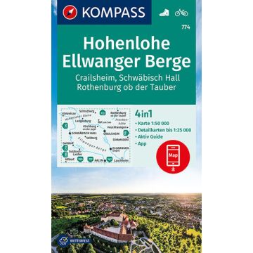 Wanderkarte Kompass 774 Hohenlohe Ellwanger Berge