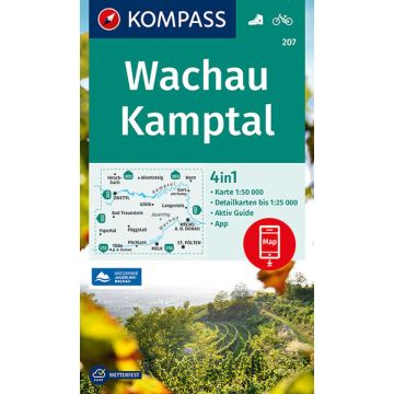 Carte de randonnée Kompass 207 Wachau Kamptal 1:50 000