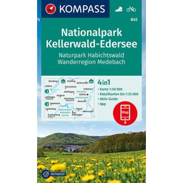Wanderkarte Kompass 845 NP Kellerwald Edersee