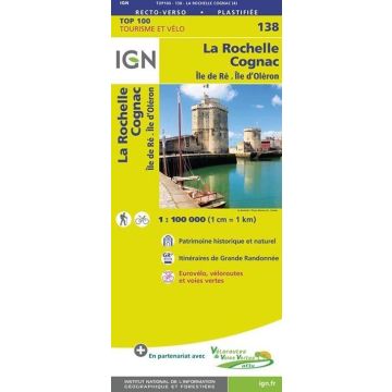 Topographische Karte IGN 138 La Rochelle Cognac 1:100 000