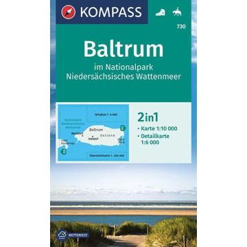 Wanderkarte Kompass 730 Baltrum 1:10 000