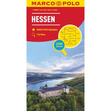 Carte routière Hesse 1:200 000 / Marco Polo Allemagne 6