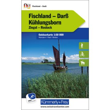 Carte de randonnée Fischland Darss 1:50 000 / Kümmerly & Frey Outdoorkarte 13 