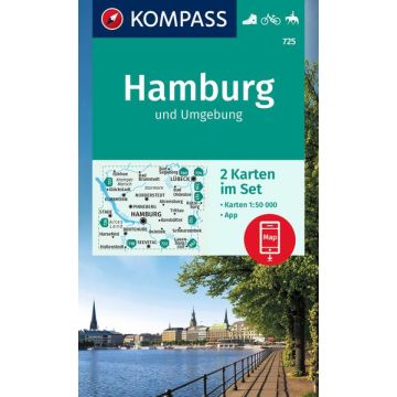 Wanderkarte Kompass 725 Hamburg & Umgebung 1:50 000 (2 Karten im Set)