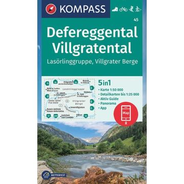 Wanderkarte Kompass 45 Defereggental Villgratental