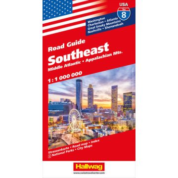 Strassenkarte USA Southeast 1:1 Mio. Road Guide USA 8 / Hallwag