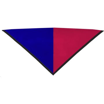 Foulard bleu/rouge bord noir 2 cm