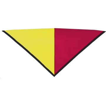 Foulard jaune/rouge bord noir 2 cm