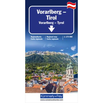 Carte routière Vorarlberg Tirol 1:175 000 / Kümmerly & Frey