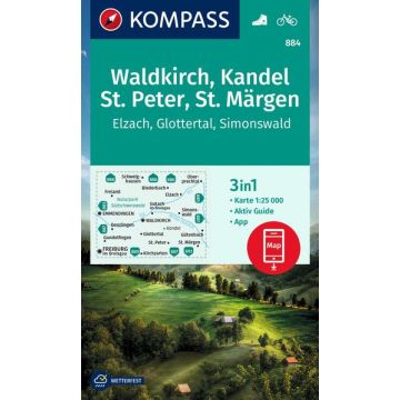 Wanderkarte Kompass 884 Waldkirch Kandel 1:25 000