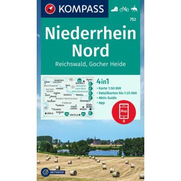 Wanderkarte Kompass 752 Niederrhein Nord 1:50 000