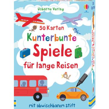 Kunterbunte Spiele für lange Reisen - 50 Karten / Usborne
