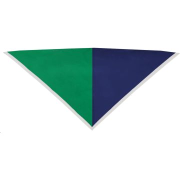 Foulard vert/bleu bord blanc 2 cm