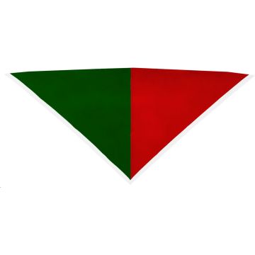 Halstuch dunkelgrün/rot Rand weiss 2 cm