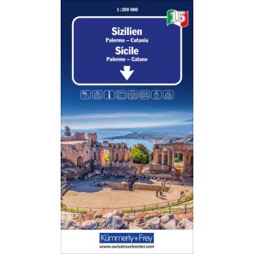 Strassenkarte Italien 15 Sizilien 1:200 000 / Kümmerly & Frey