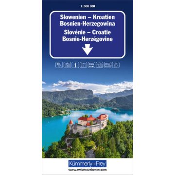 Strassenkarte Slowenien Kroatien Bosnien-Herzegowina 1:500 000 / Kümmerly & Frey
