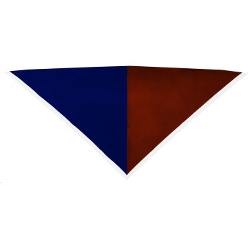 Foulard marine/rouille bord blanc 2 cm