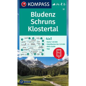 Wanderkarte Kompass 32 Bludenz Schruns Klostertal