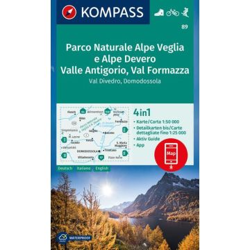 Wanderkarte Kompass 89 Parco Naturale Alpe Veglia e Alpe Devero 1:50 000