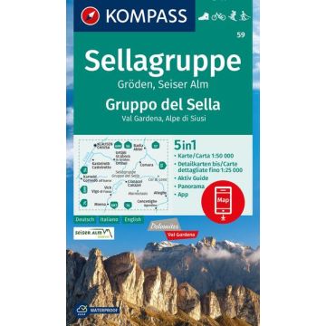 Wanderkarte Kompass 59 Sellagruppe 1:50 000
