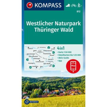 Wanderkarte Kompass 812 Thüringer Wald Westlicher Naturpark 1:50 000