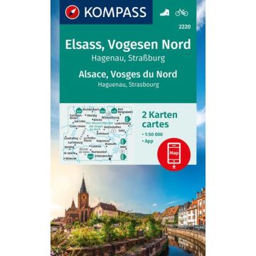 Wanderkarte Kompass 2220 Elsass Vogesen Nord 1:50 000 (2 Karten im Set)