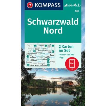 Wanderkarte Kompass 886 Schwarzwald Nord 1:50 000