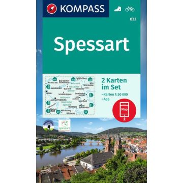 Wanderkarte Kompass 832 Spessart 1:50 000