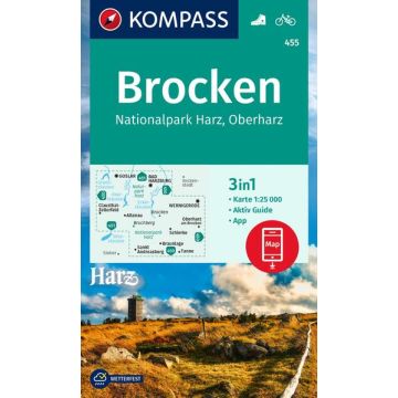 Wanderkarte Kompass 455 Brocken 1:25 000