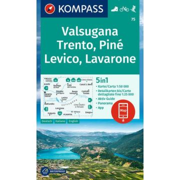 Wanderkarte Kompass 75 Trento Levico Lavarone