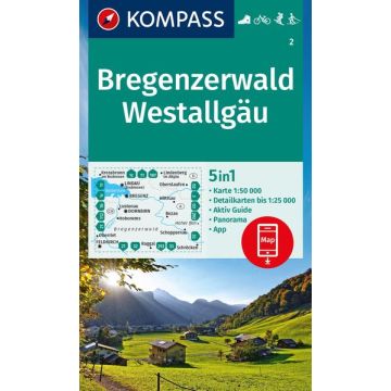 Wanderkarte Kompass 2 Bregenzerwald Westallgäu