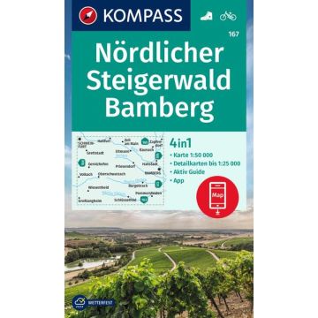 Wanderkarte Kompass 167 Nördl. Steigerwald Bamberg