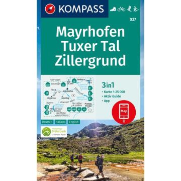 Wanderkarte Kompass 037 Mayrhofen Tuxer Tal