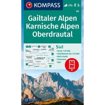 Wanderkarte Kompass 60 Gailtaler Alpen Karnische
