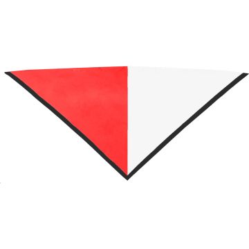 Halstuch rot/weiss Rand schwarz 2 cm