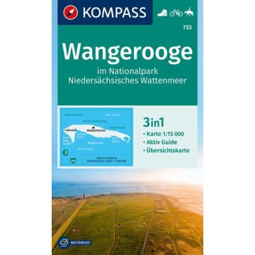 Wanderkarte Kompass 733 Wangerooge 1:15 000