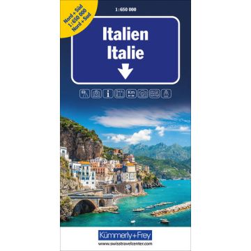 Strassenkarte Italien 1:650 000 Nord & Süd Doppelkarte / Kümmerly & Frey