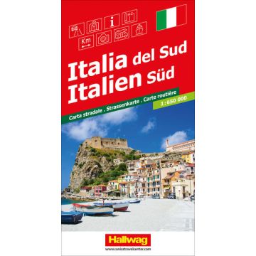 Strassenkarte Italien Süd 1:650 000 / Hallwag